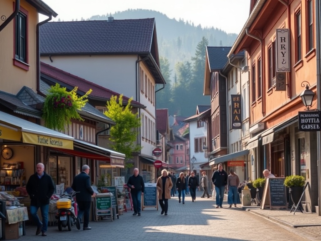 Mapa Zakopanego z ikonami symbolizującymi projekty finansowane z Funduszy Europejskich, w tym gospodarkę wodną i infrastrukturę.