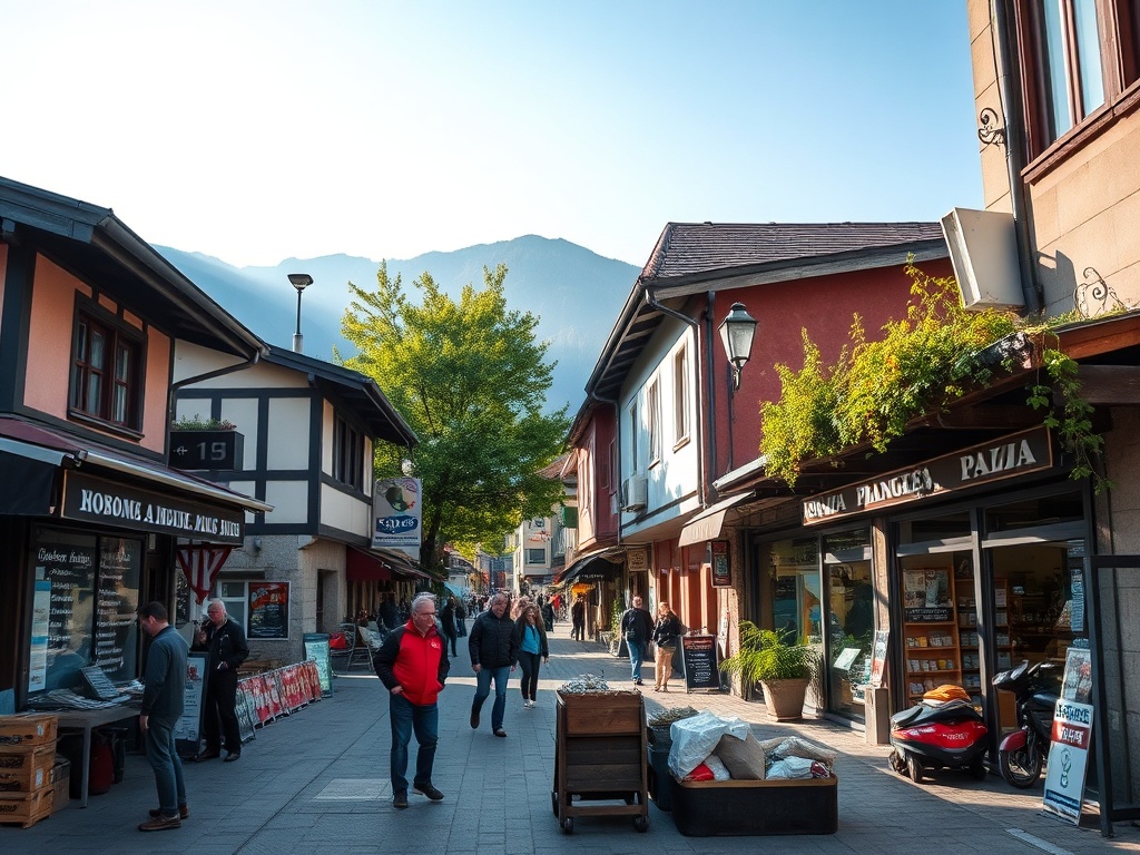 Mapa Zakopanego z zaznaczonymi symbolami projektów dofinansowanych z Funduszy Europejskich
